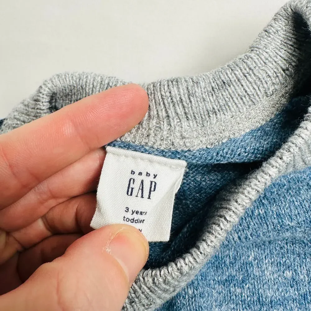 Baby Gap Blue Color Block Pullover Sweater Sz 3